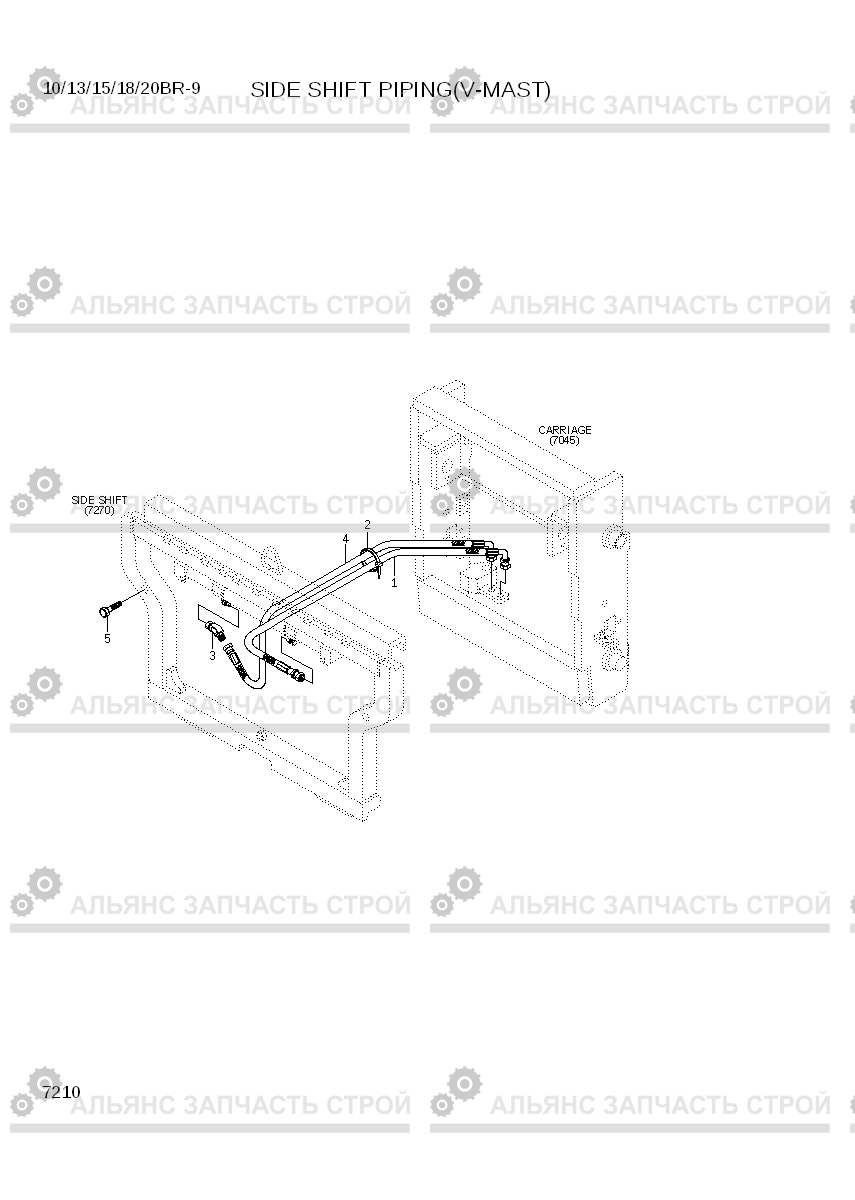7210 SIDE SHIFT PIPING (V-MAST) 10/13/15/18/20BR-9, Hyundai