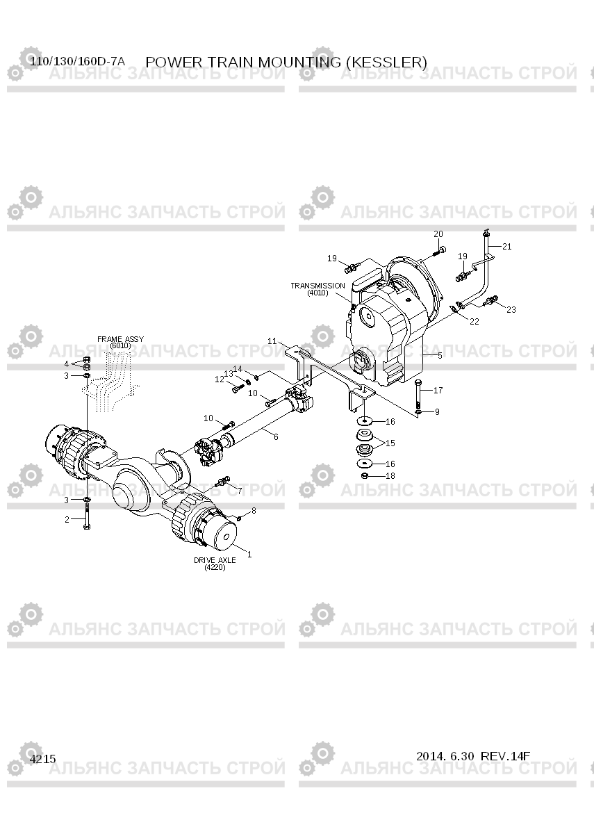4215 POWER TRAIN MOUNTING (KESSLER) 110/130/160D-7A, Hyundai