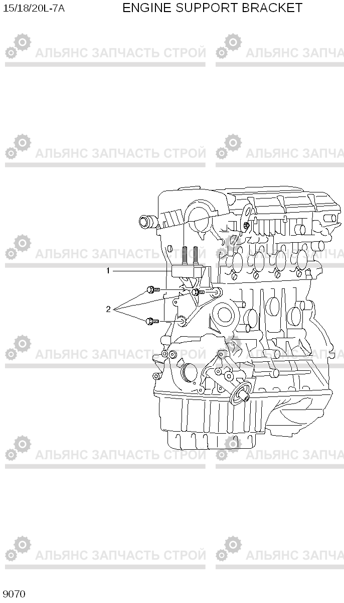 9070 ENGINE SUPPORT BRACKET 15/18/20L-7A, Hyundai