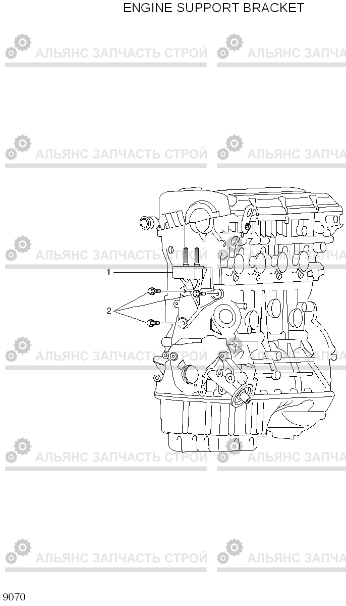9070 ENGINE SUPPORT BRACKET 20LC/25LC/30LC-7, Hyundai