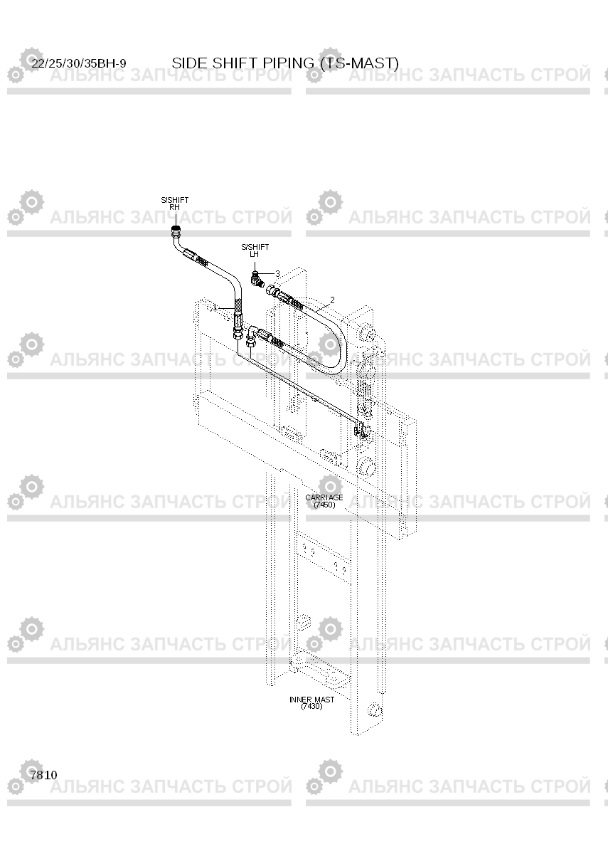 7810 SIDE SHIFT PIPING (TS-MAST) 22/25/30/35BH-9, Hyundai
