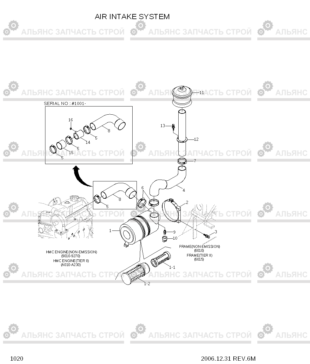 1020 AIR INTAKE SYSTEM 35D/40D/45D-7, Hyundai