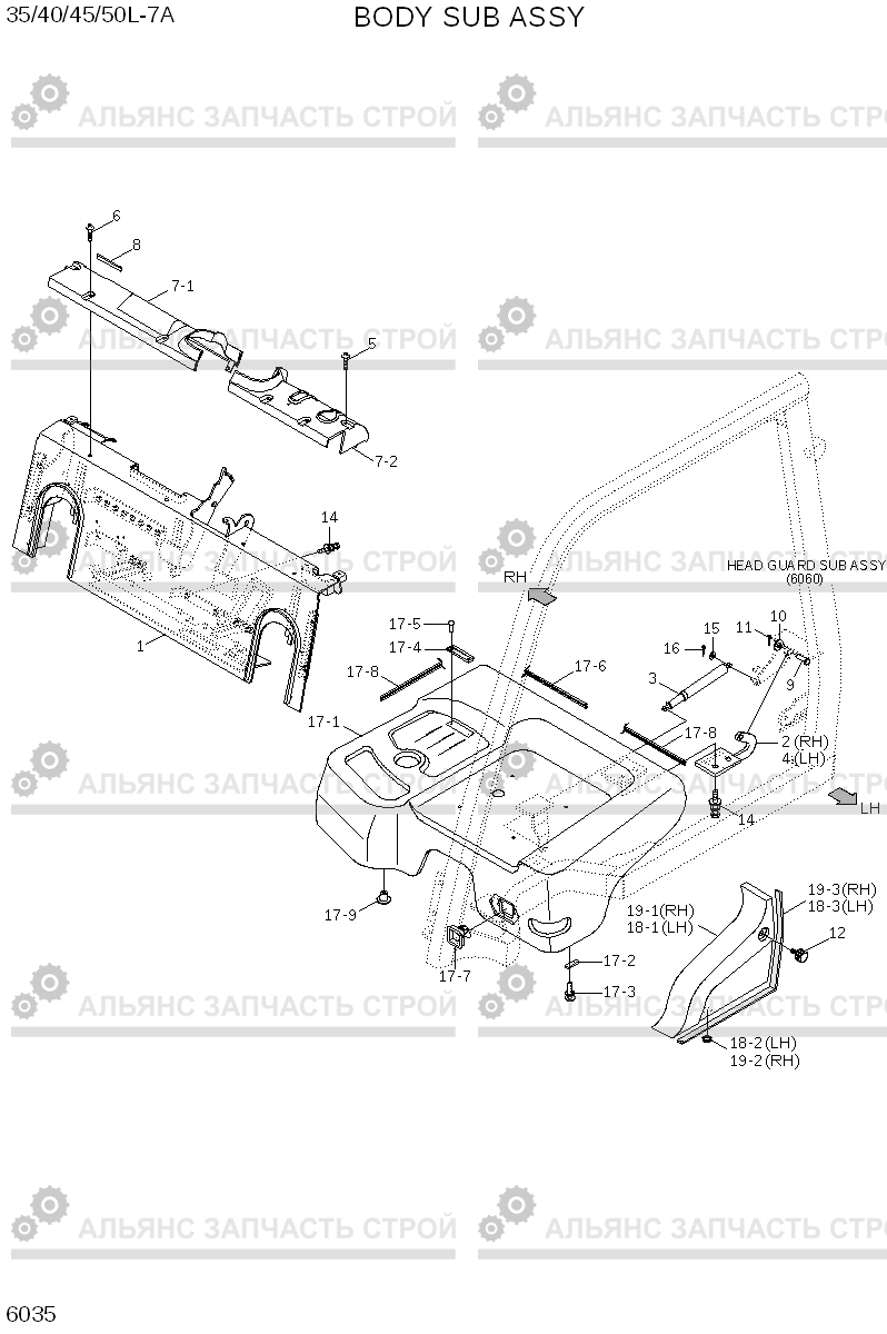 6035 DASHBOARD SUB ASSY 35/40/45/50L-7A, Hyundai