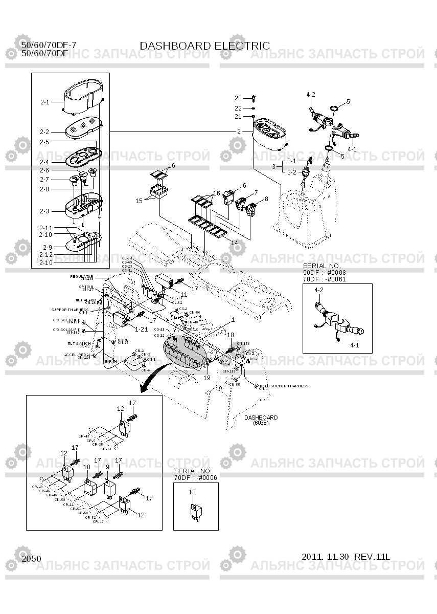 2050 DASHBOARD ELECTRIC 50/60/70DF-7, Hyundai