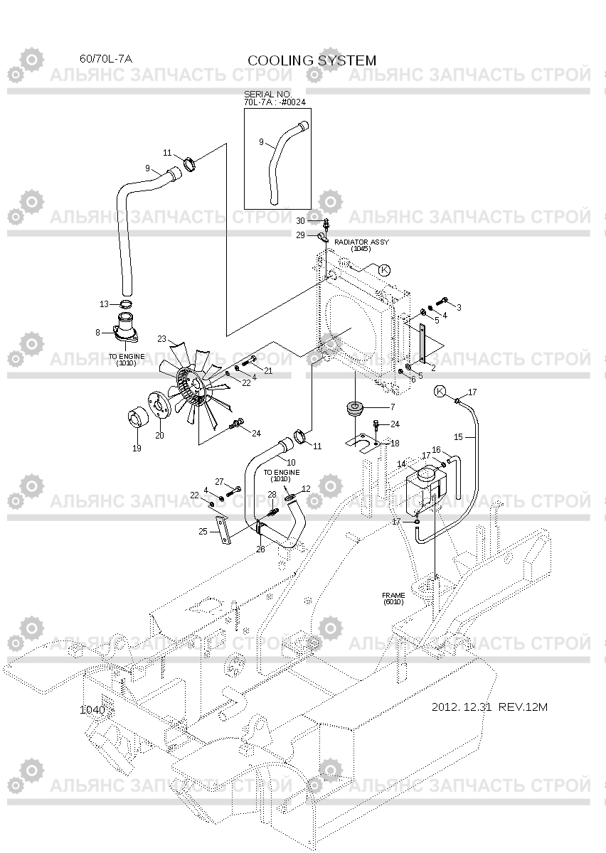 1040 COOLING SYSTEM 60/70L-7A, Hyundai