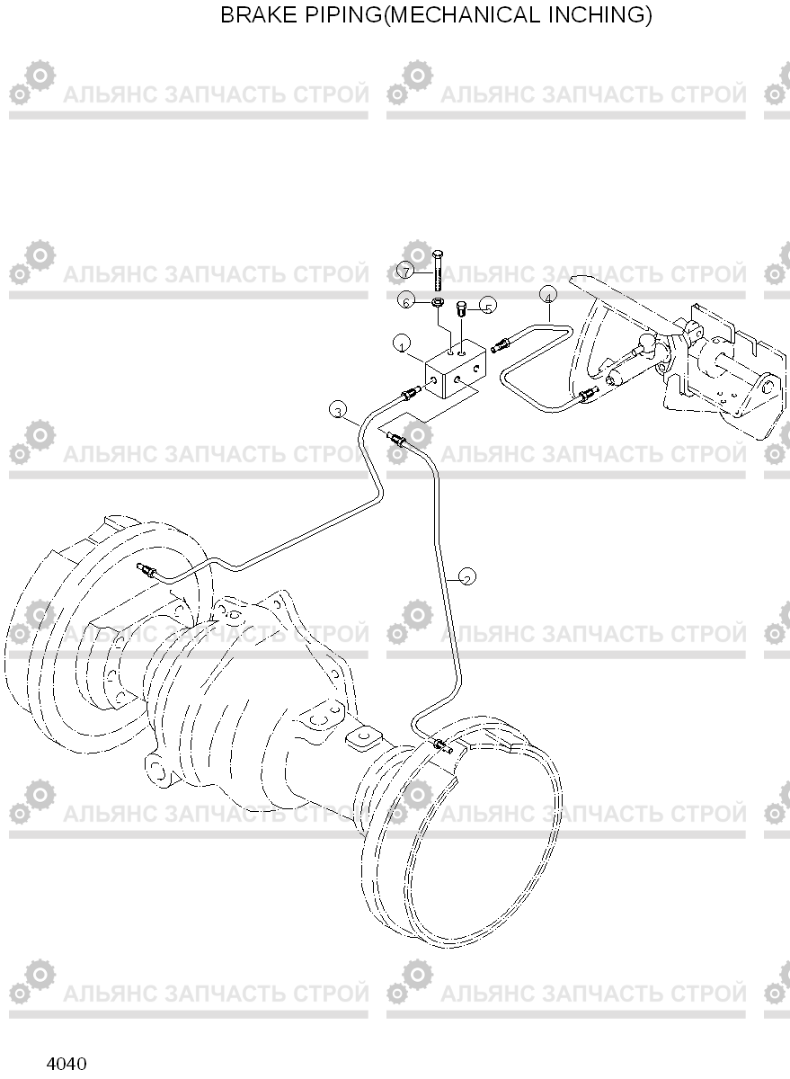 4040 BRAKE PIPING(MECHANICAL INCHING) DX20/25/30, Hyundai