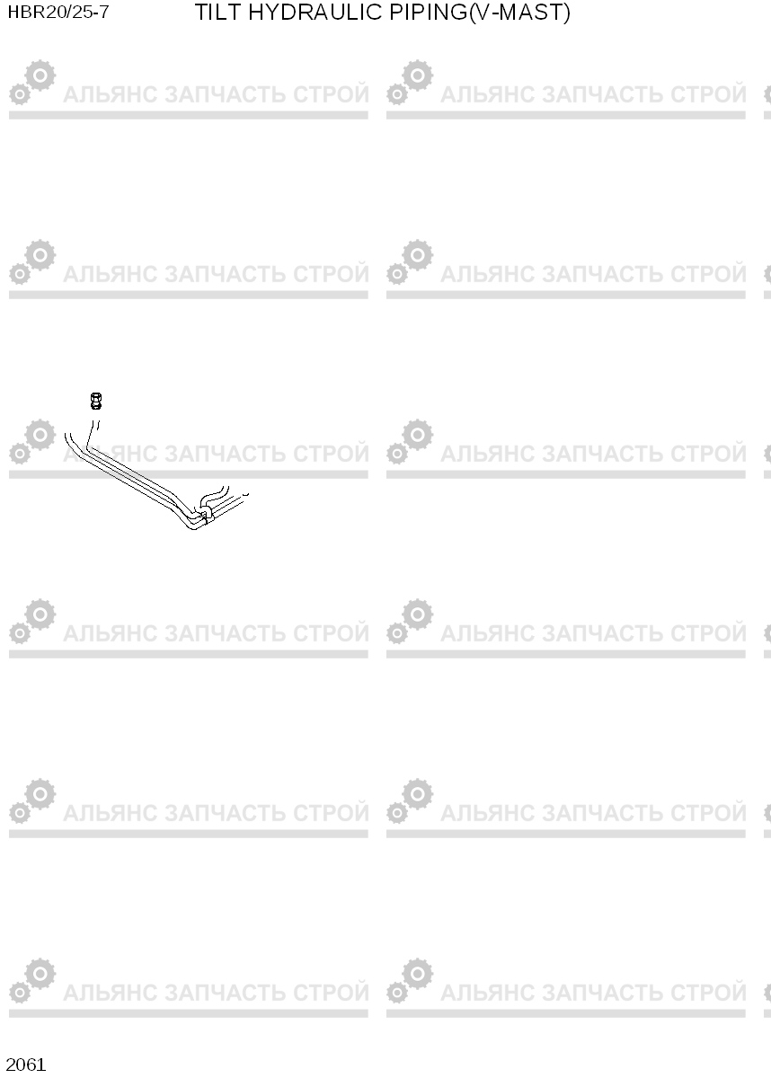 2061 TILT HYDRAULIC PIPING(V-MAST, KIA) HBR20/25-7, Hyundai