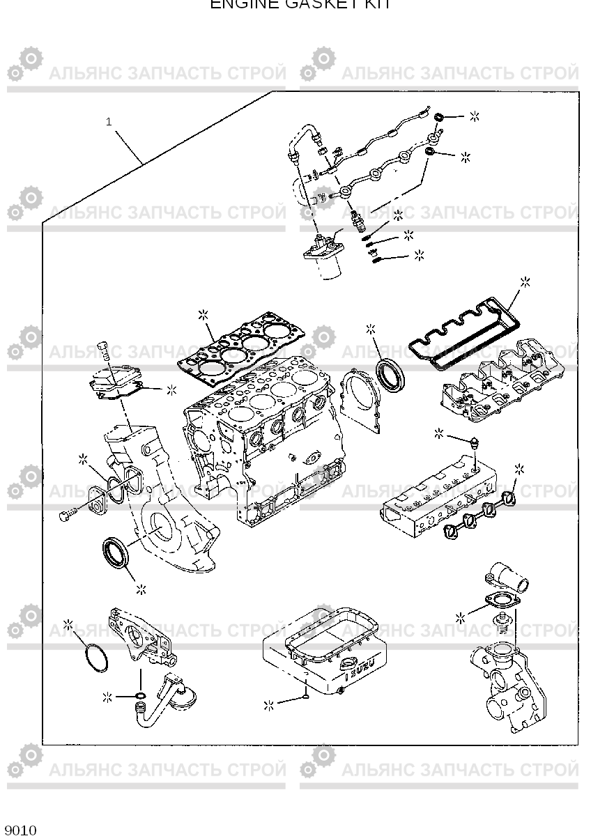 9010 ENGINE GASKET KIT HDF15/18III, Hyundai