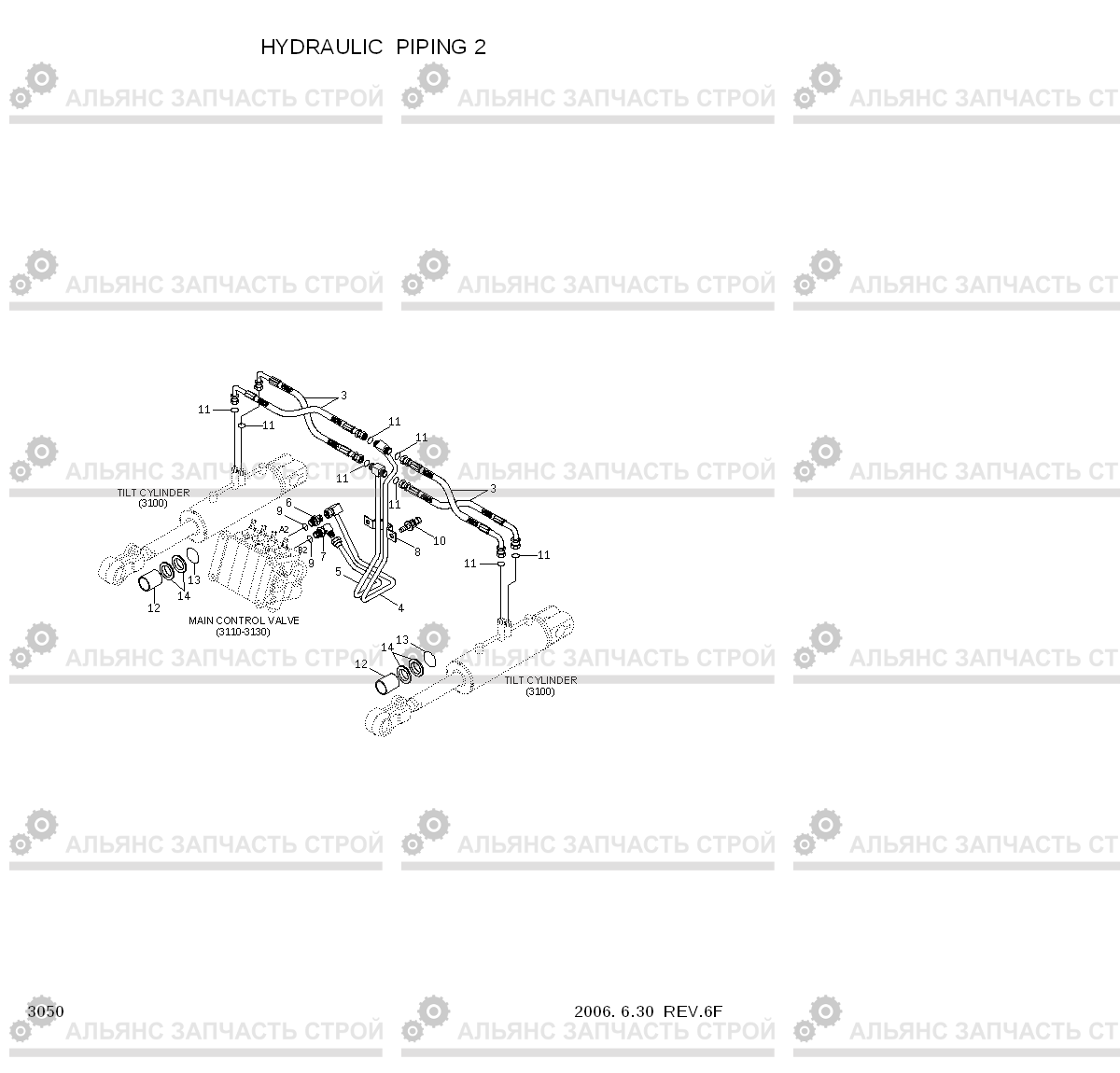 3050 HYDRAULIC PIPING 2 HDF20/25/30-5, Hyundai