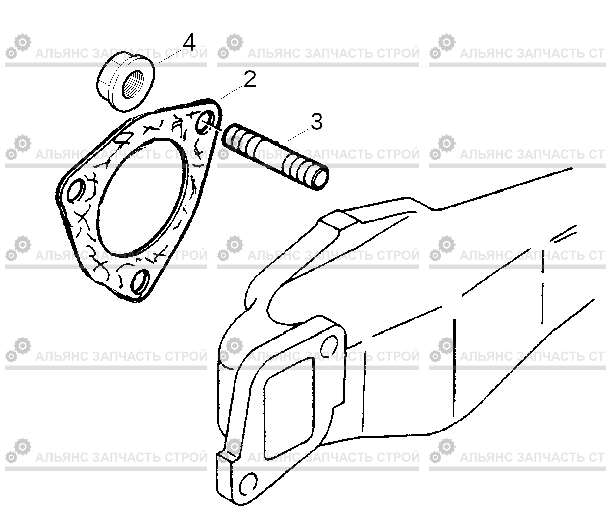 9260 EXHAUST OUTLET FLANGE 1 HDF35/45A, Hyundai