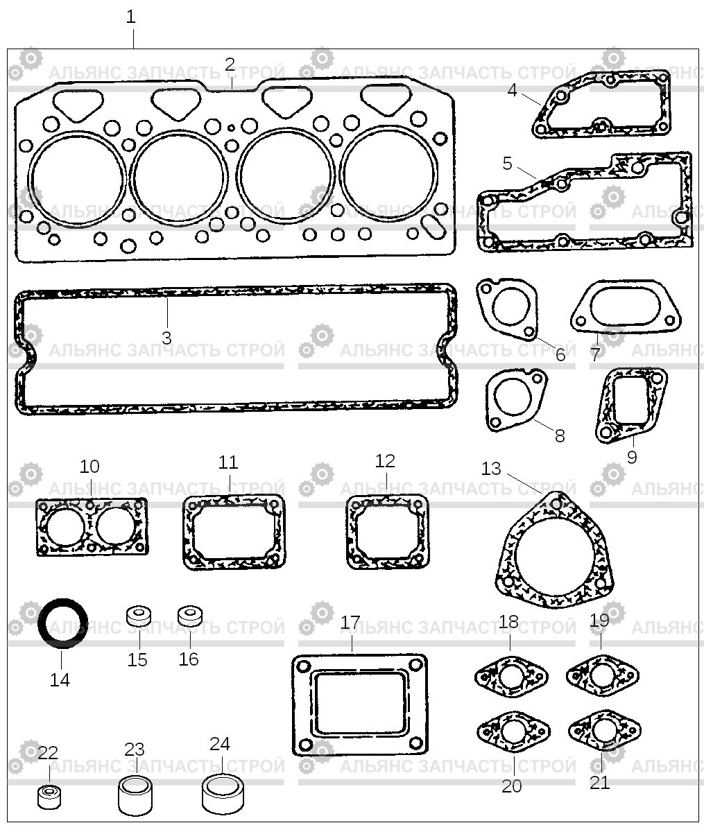 9380 JOINTS & GASKETS-TOP SERVICE KIT HDF35/45A, Hyundai