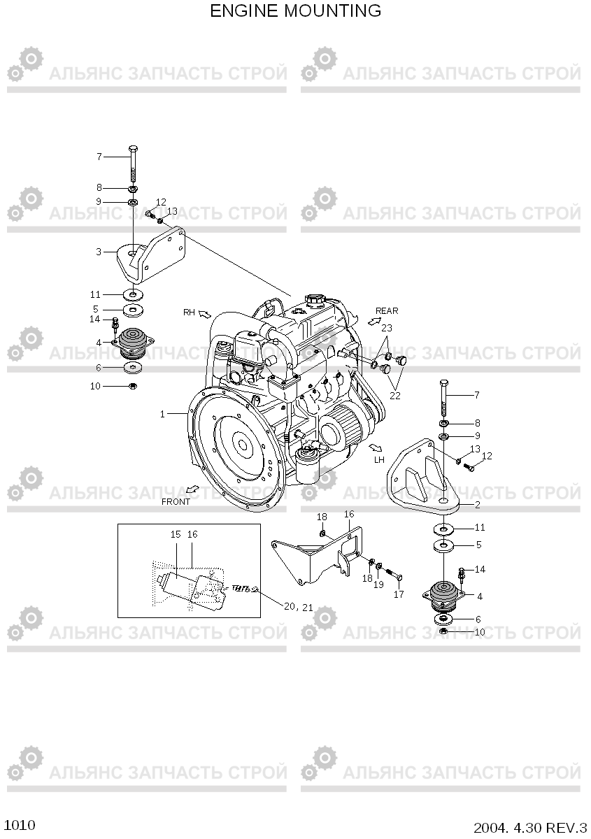 1010 ENGINE MOUNTING HDF50/70III, Hyundai