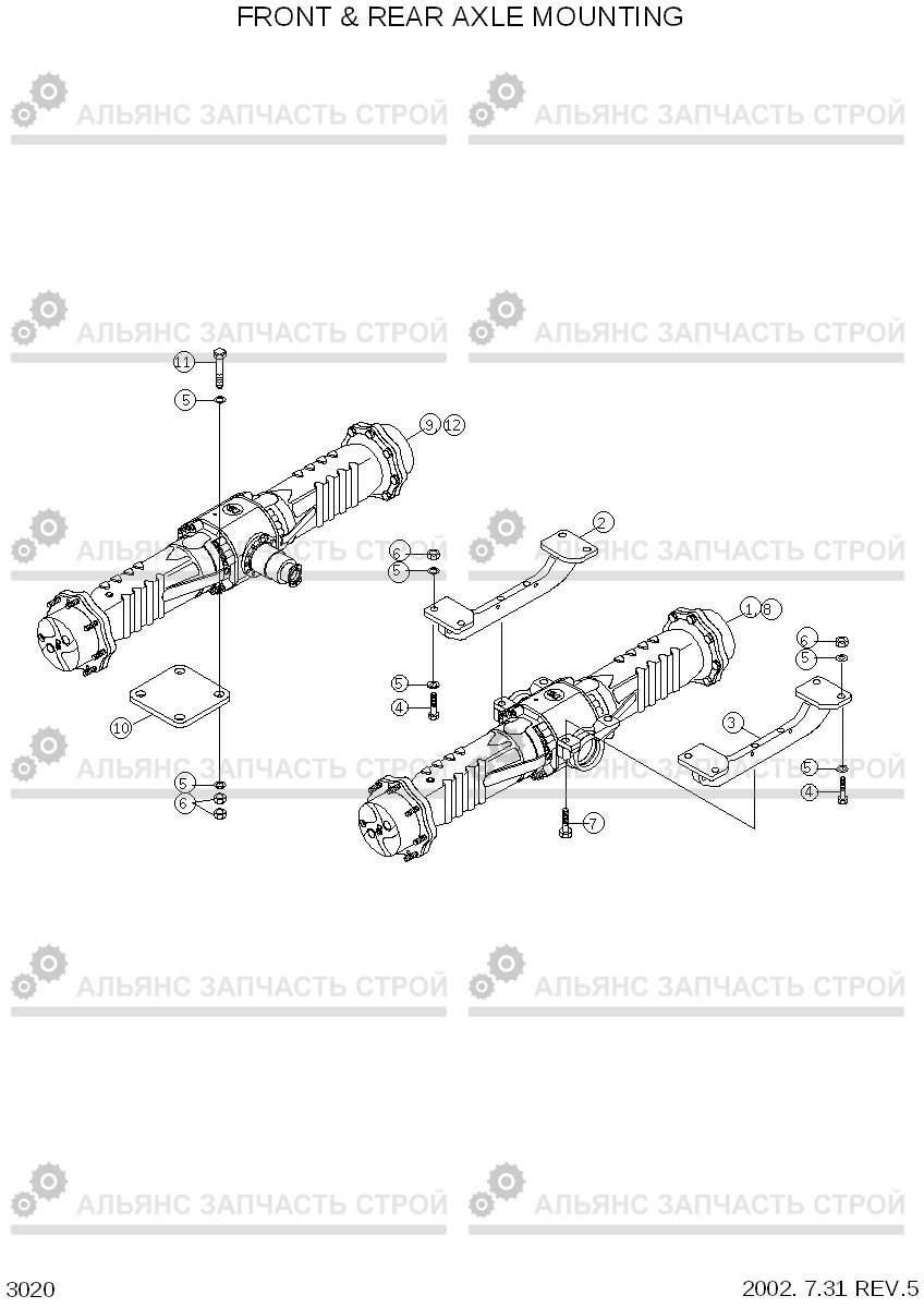 3020 FRONT & REAR AXLE MONTING HL720-3, Hyundai