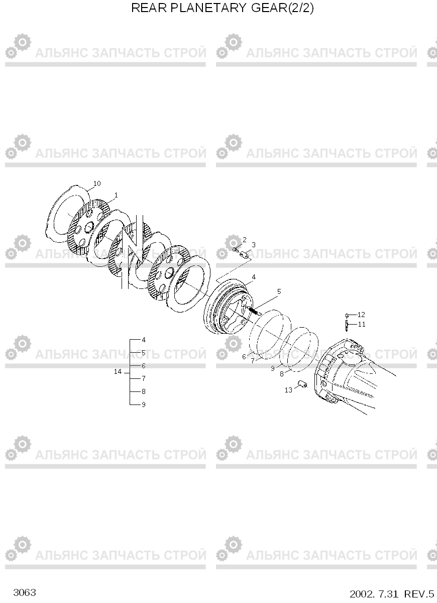 3063 REAR PLANETARY GEAR(2/2) HL720-3, Hyundai