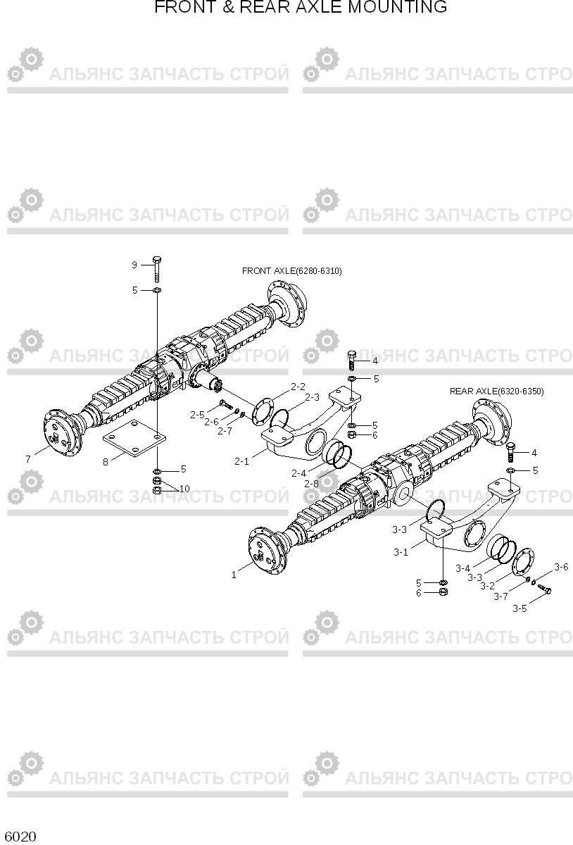 6020 FRONT & REAR AXLE MOUNTING HL730-7, Hyundai