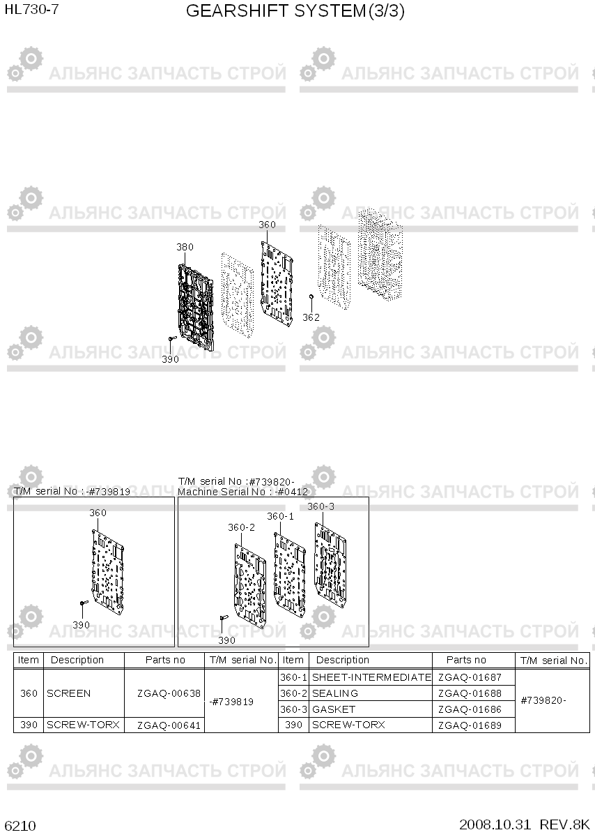 6210 GEARSHIFT SYSTEM(3/3) HL730-7, Hyundai