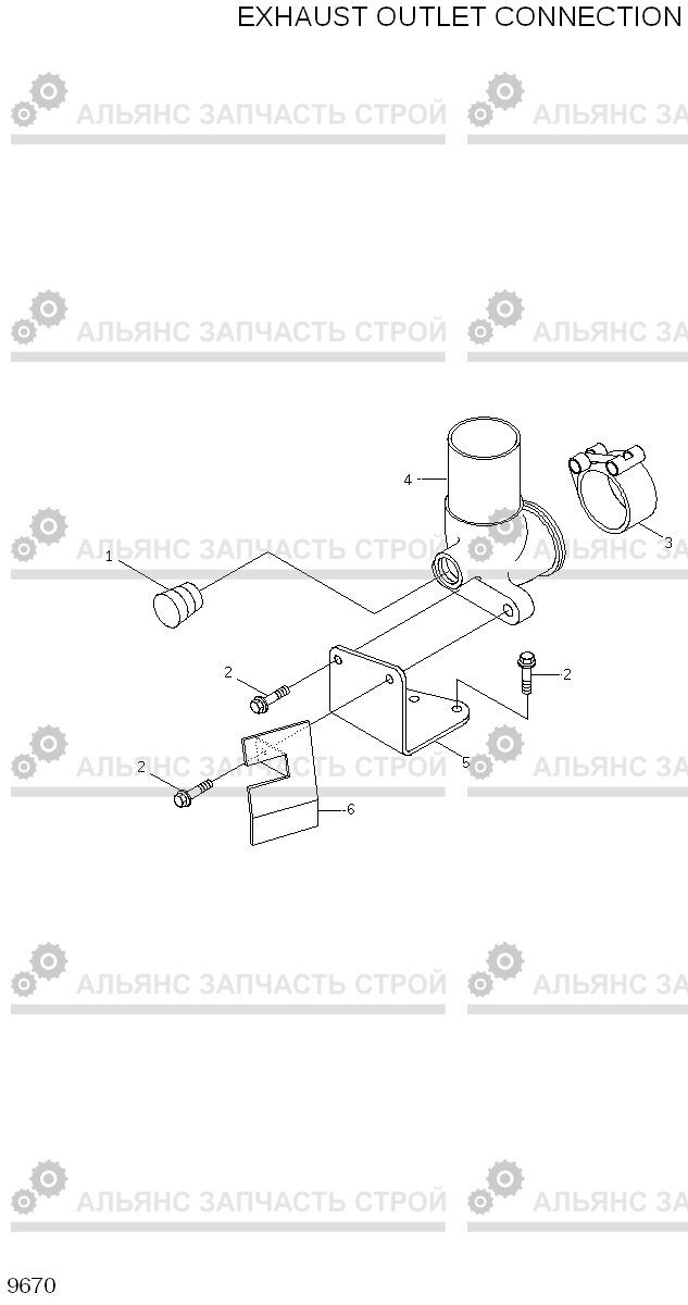 9670 EXHAUST OUTLET CONNECTION HL730-7, Hyundai