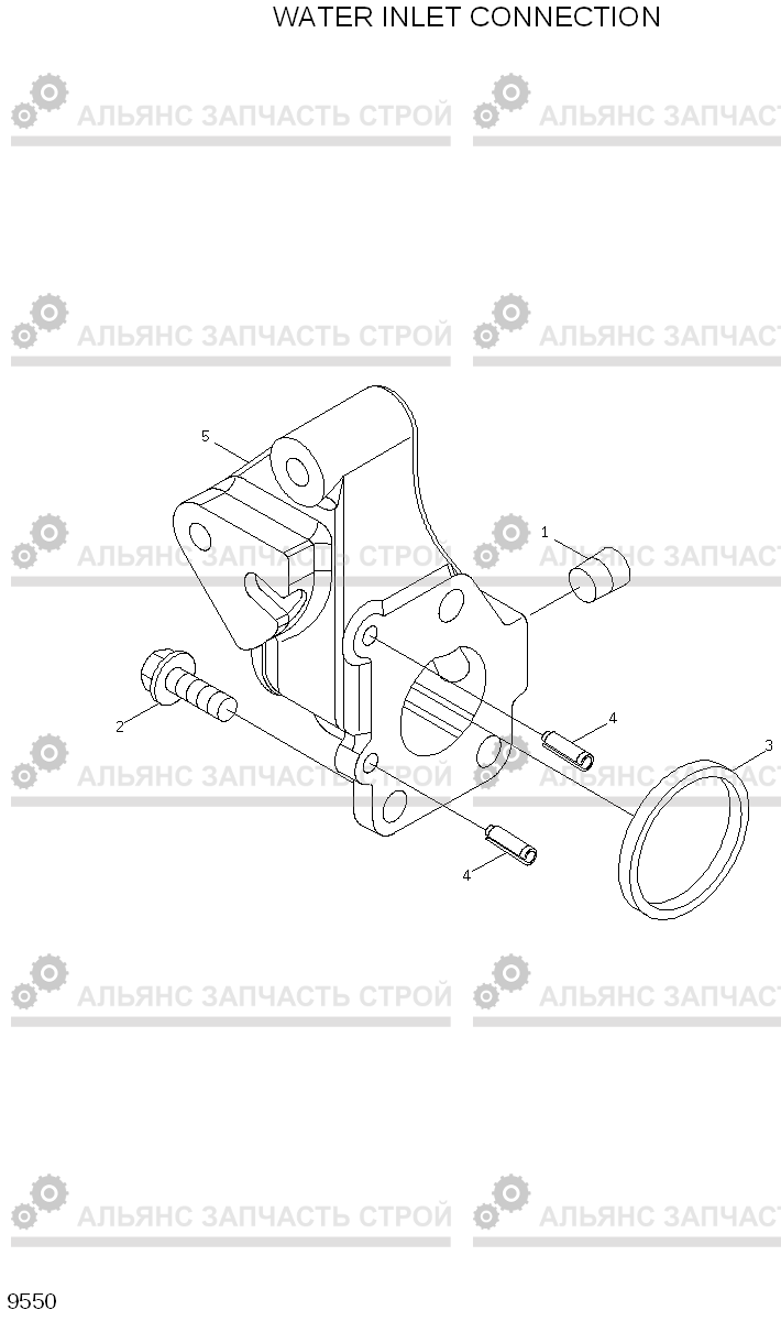 9550 WATER INLET CONNECTION HL730-7A, Hyundai