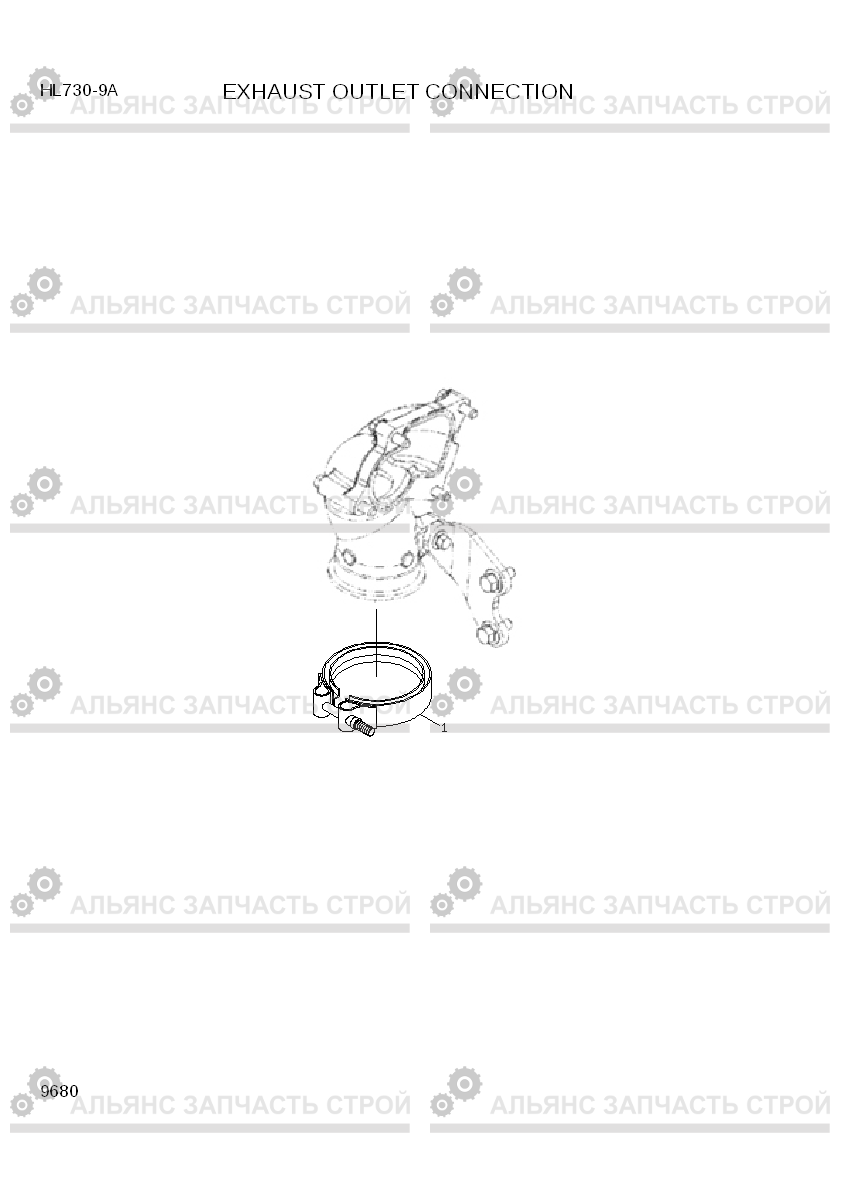 9680 EXHAUST OUTLET CONNECTION HL730-9A, Hyundai