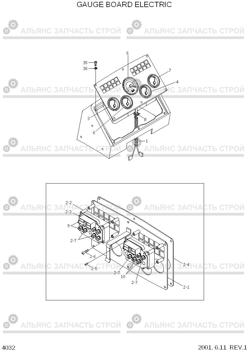 4032 GAUGE BOARD ELECTRIC HL730-3(#1001-), Hyundai
