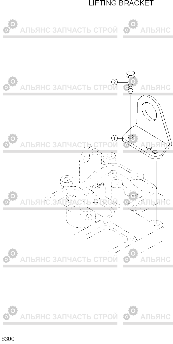 8300 LIFTING BRACKET HL730-3(#1001-), Hyundai