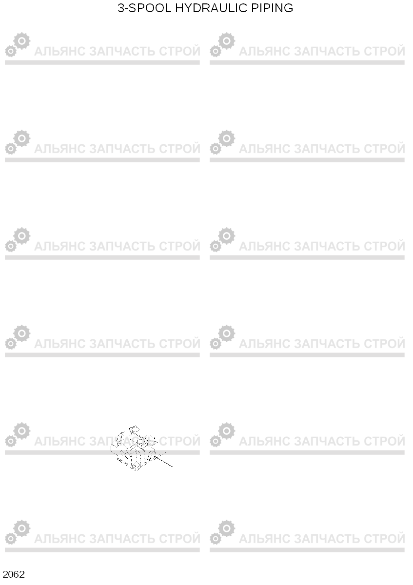2062 3-SPOOL HYDRAULIC PIPING HL730TM-3(-#1000), Hyundai