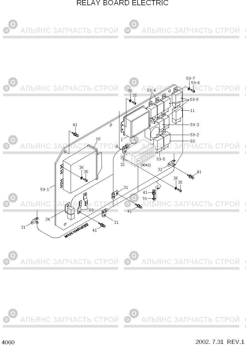 4060 RELAY BOARD ELECTRIC HL730TM-3(#1001-), Hyundai