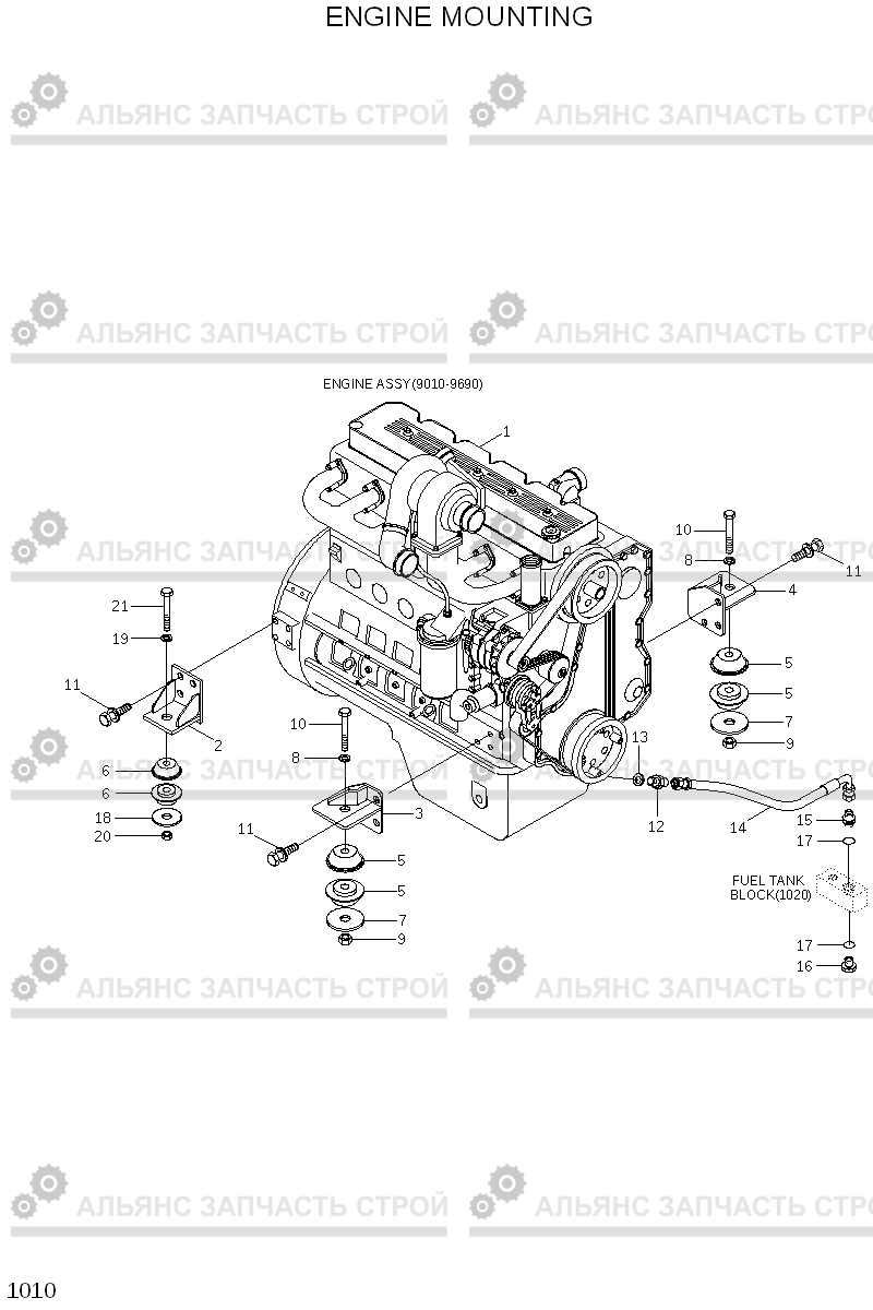 1010 ENGINE MOUNTING HL740-7, Hyundai