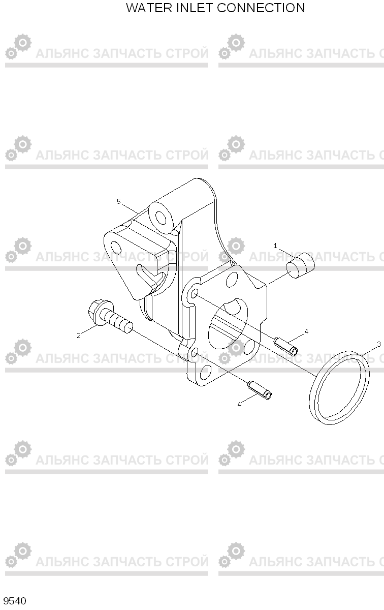9540 WATER INLET CONNECTION HL740-7A, Hyundai