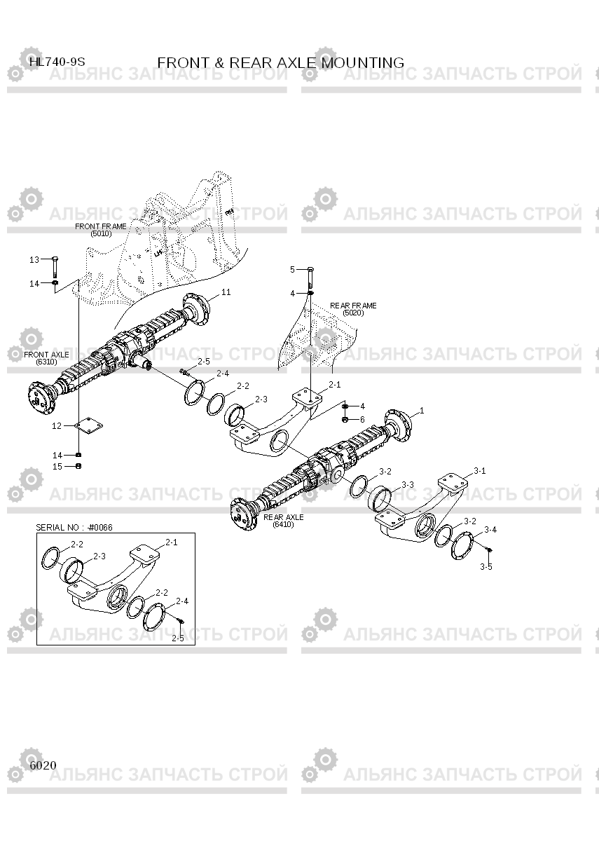 6020 FRONT & REAR AXLE MOUNTING HL740-9S(BRAZIL), Hyundai
