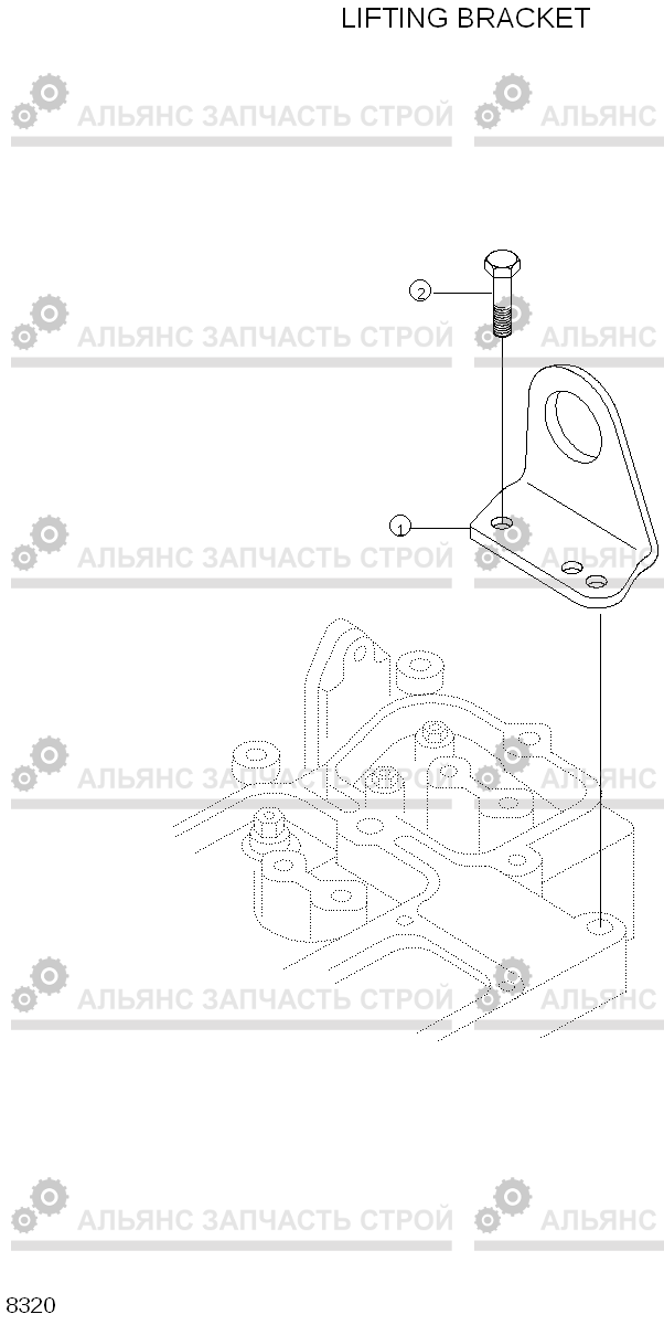 8320 LIFTING BRACKET HL740TM-3(#0251-), Hyundai