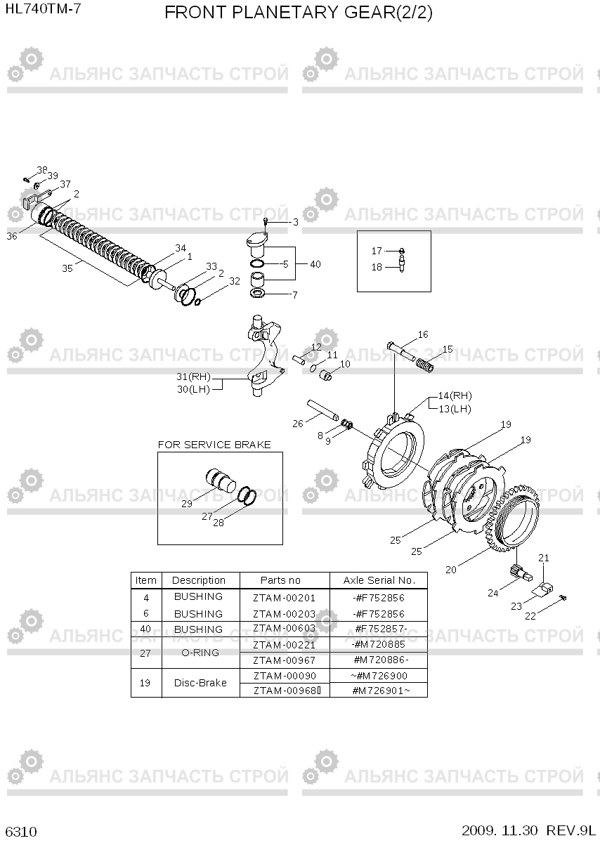 6310 FRONT PLANETARY GEAR(2/2) HL740TM-7, Hyundai