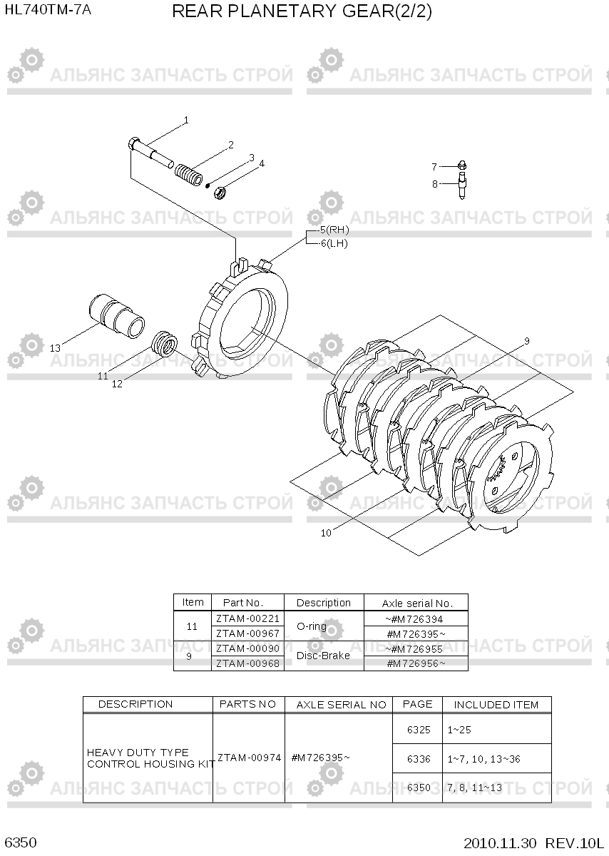 6350 REAR PLANETARY GEAR(2/2) HL740TM-7A, Hyundai