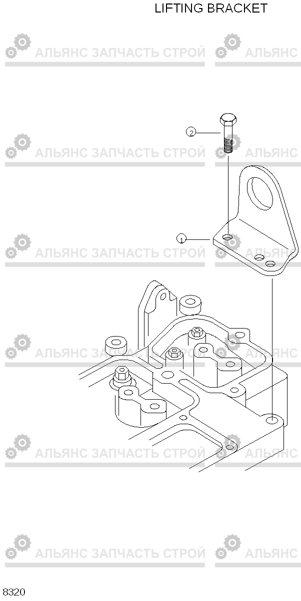 8320 LIFTING BRACKET HL750(#1001-), Hyundai