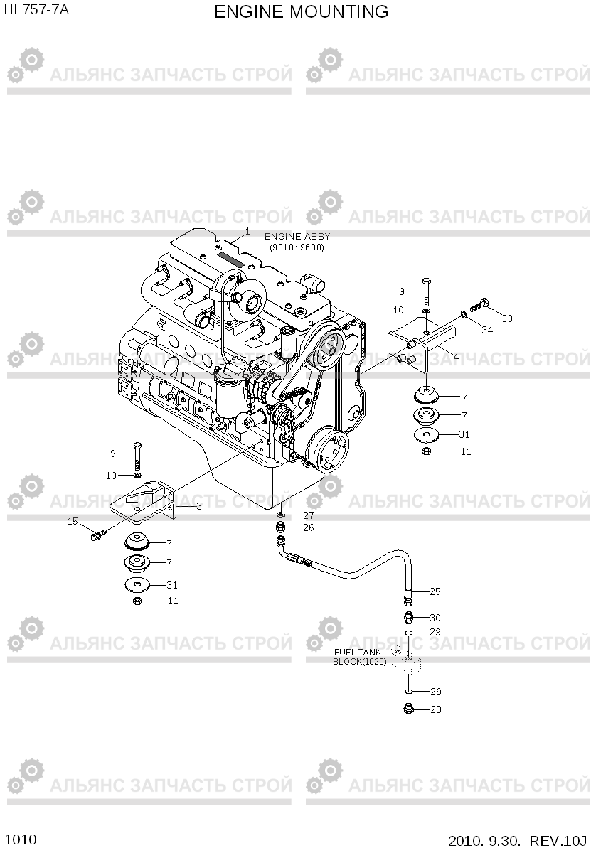 1010 ENGINE MOUNTING HL757-7A, Hyundai