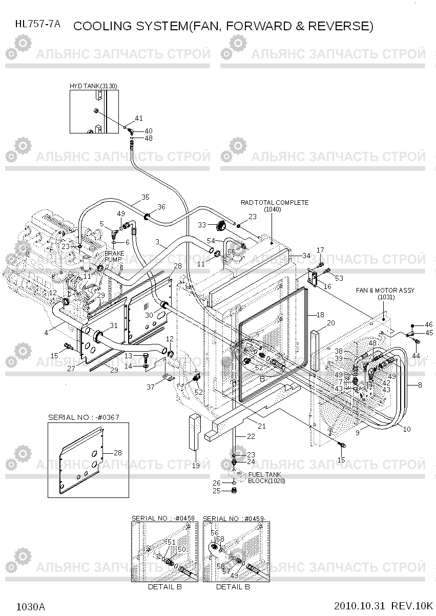 1030A COOLING SYSTEM(FAN, FORWARD & REVERSE) HL757-7A, Hyundai