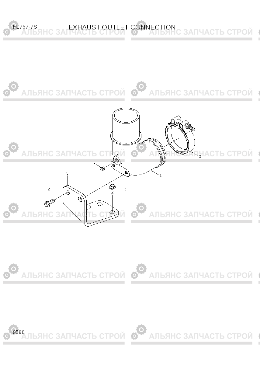 9590 EXHAUST OUTLET CONNECTION HL757-7S, Hyundai
