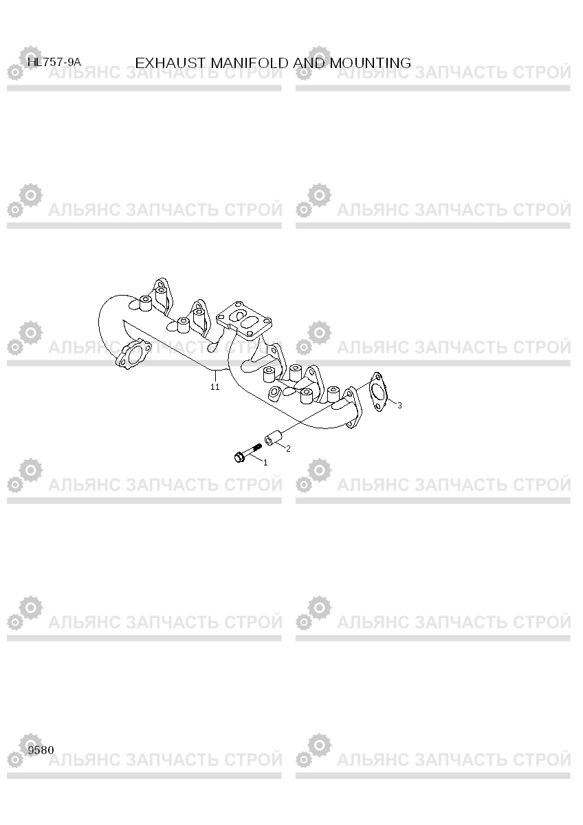 9580 EXHAUST MANIFOLD AND MOUNTING HL757-9A, Hyundai