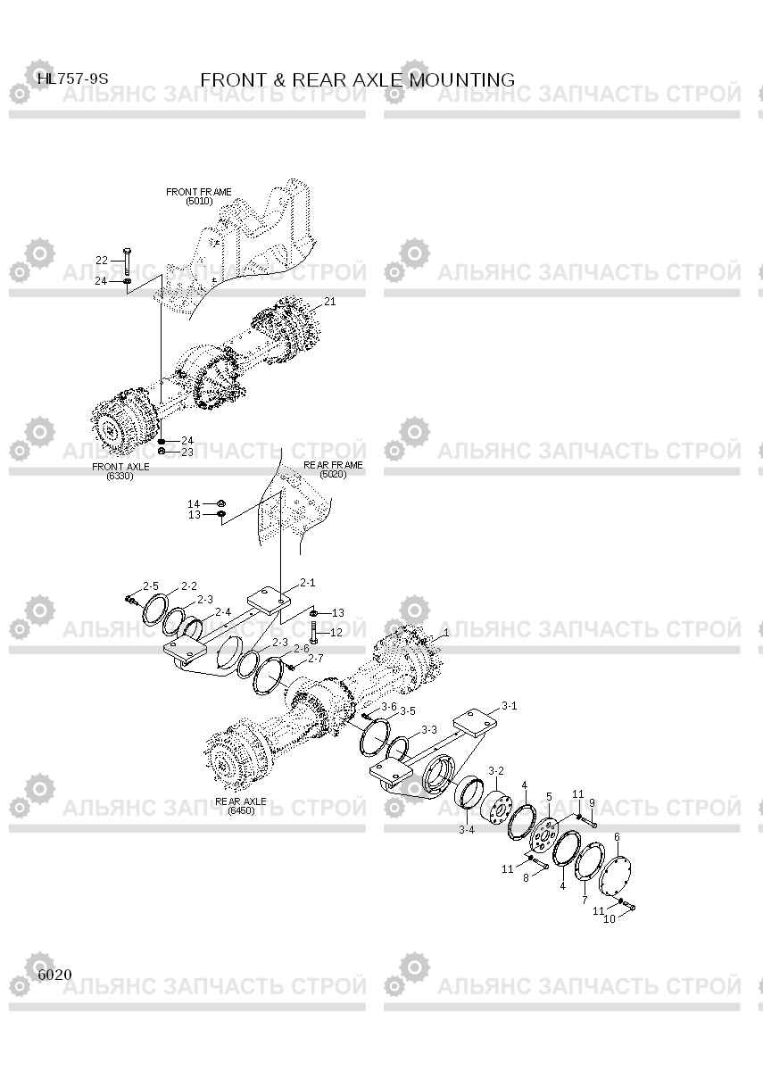 6020 FRONT & REAR AXLE MOUNTING HL757-9S(BRAZIL), Hyundai