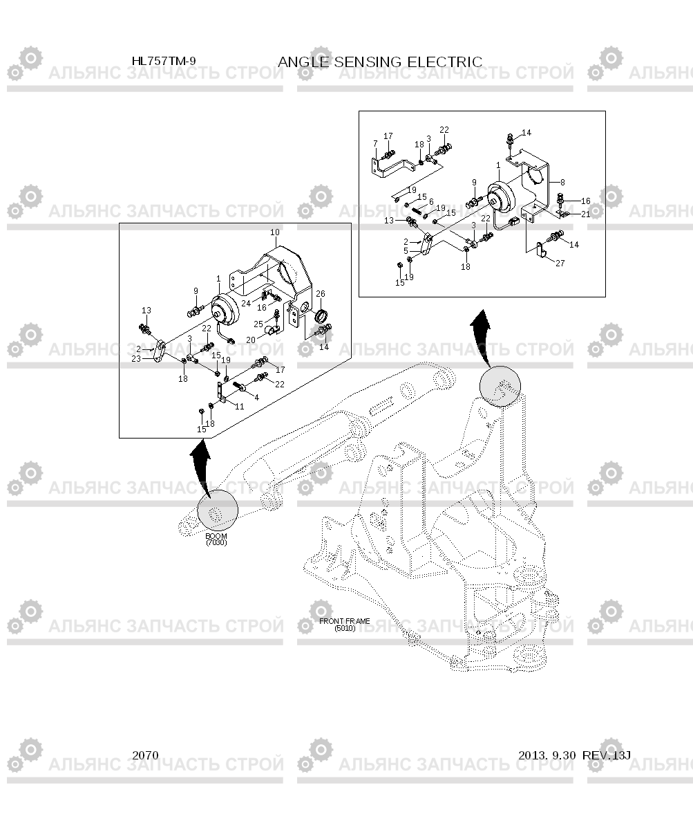 2070 ANGLE SENSING ELECTRIC HL757TM-9, Hyundai