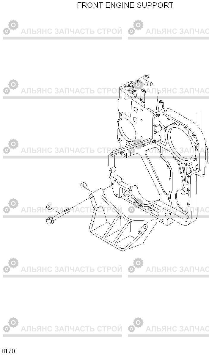 8170 FRONT ENGINE SUPPORT HL760(#1001-#1301), Hyundai