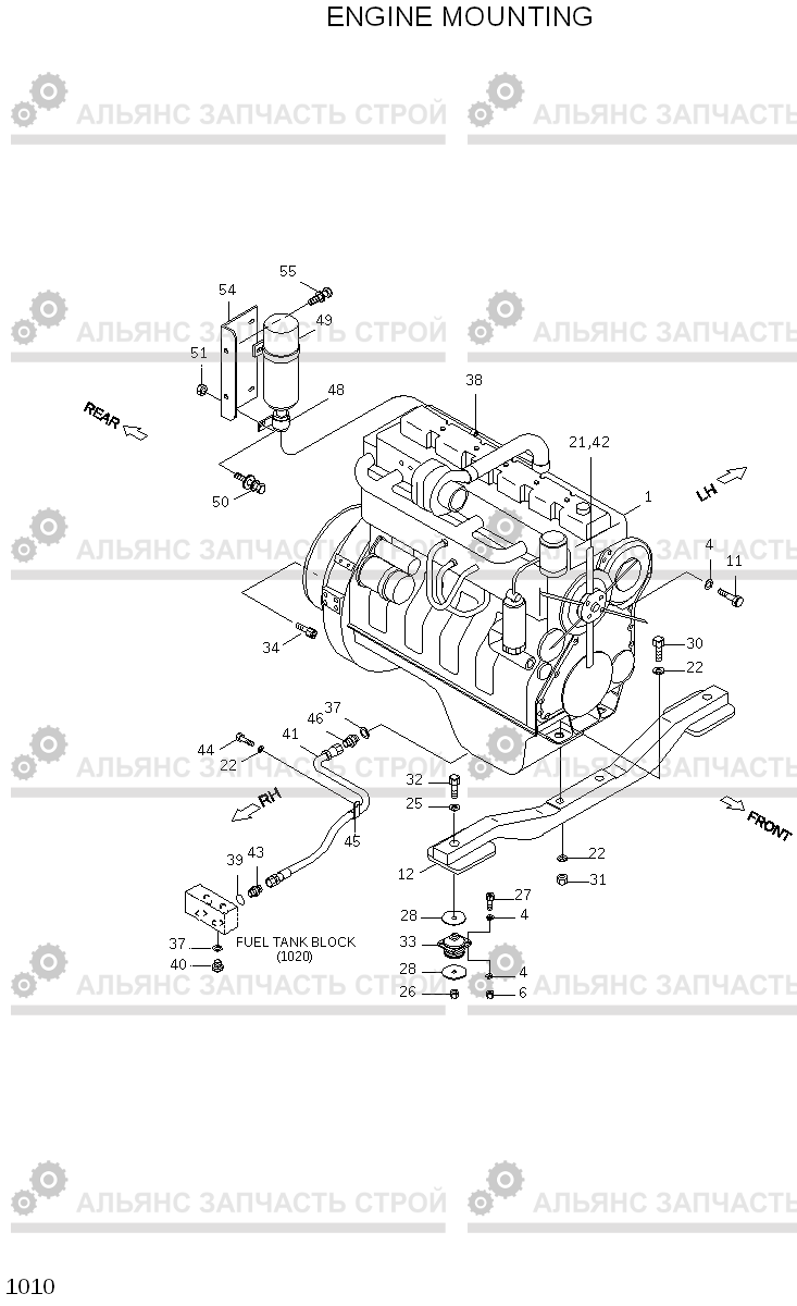 1010 ENGINE MOUNTING HL760(#1302-), Hyundai