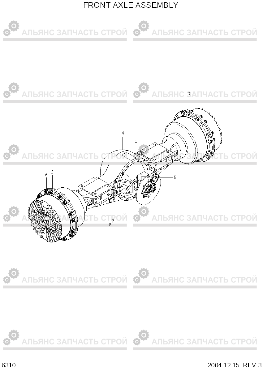 6310 FRONT AXLE ASSEMBLY HL760-7, Hyundai