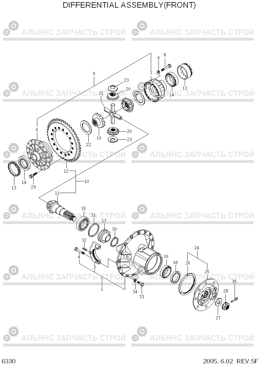 6330 DIFFERENTIAL ASSEMBLY(FRONT) HL760-7, Hyundai