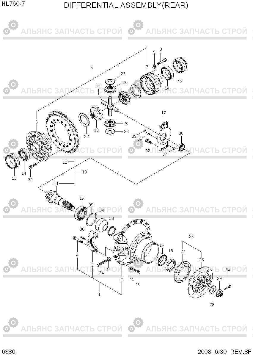 6380 DIFFERENTIAL ASSEMBLY(REAR) HL760-7, Hyundai
