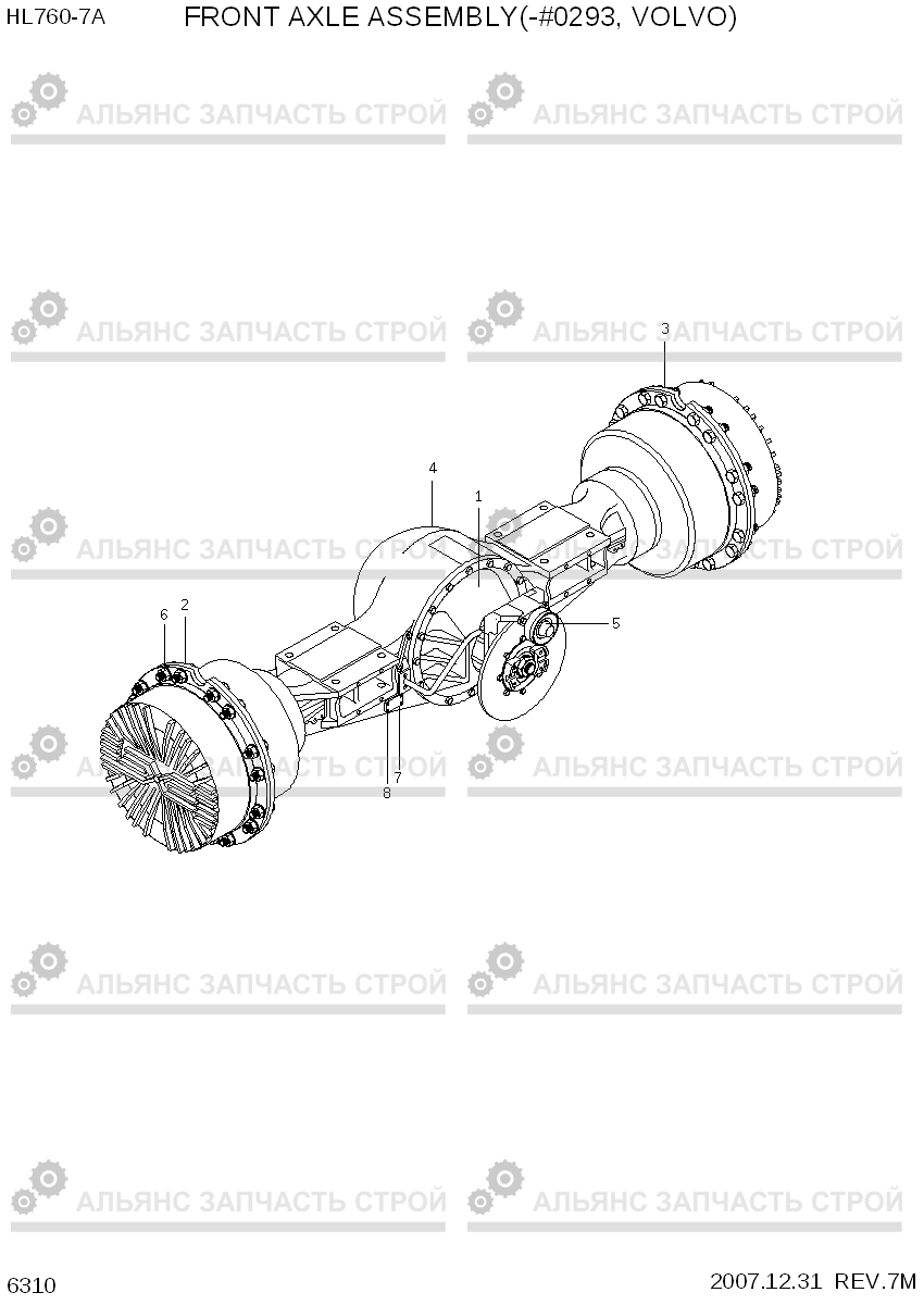 6310 FRONT AXLE ASSEMBLY(-#0293, VOLVO) HL760-7A, Hyundai