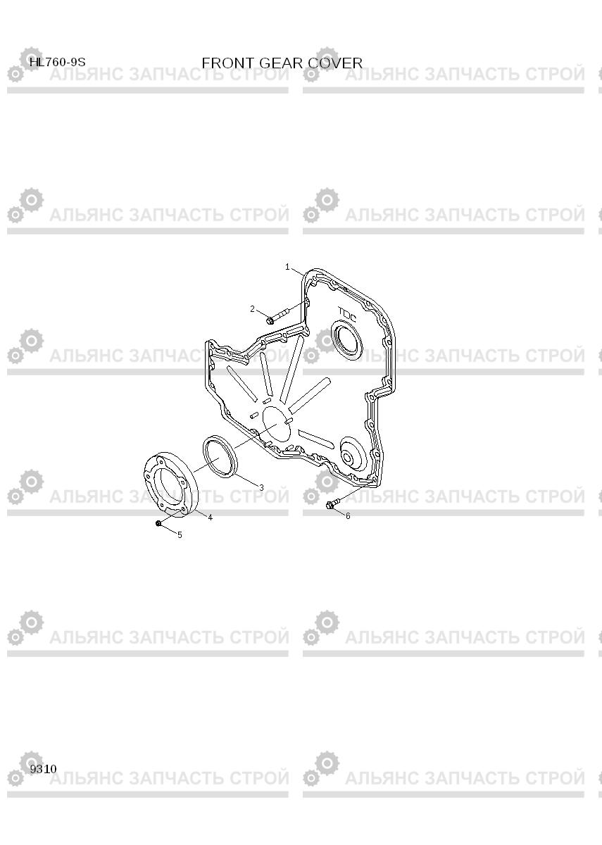 9310 FRONT GEAR COVER HL760-9S, Hyundai