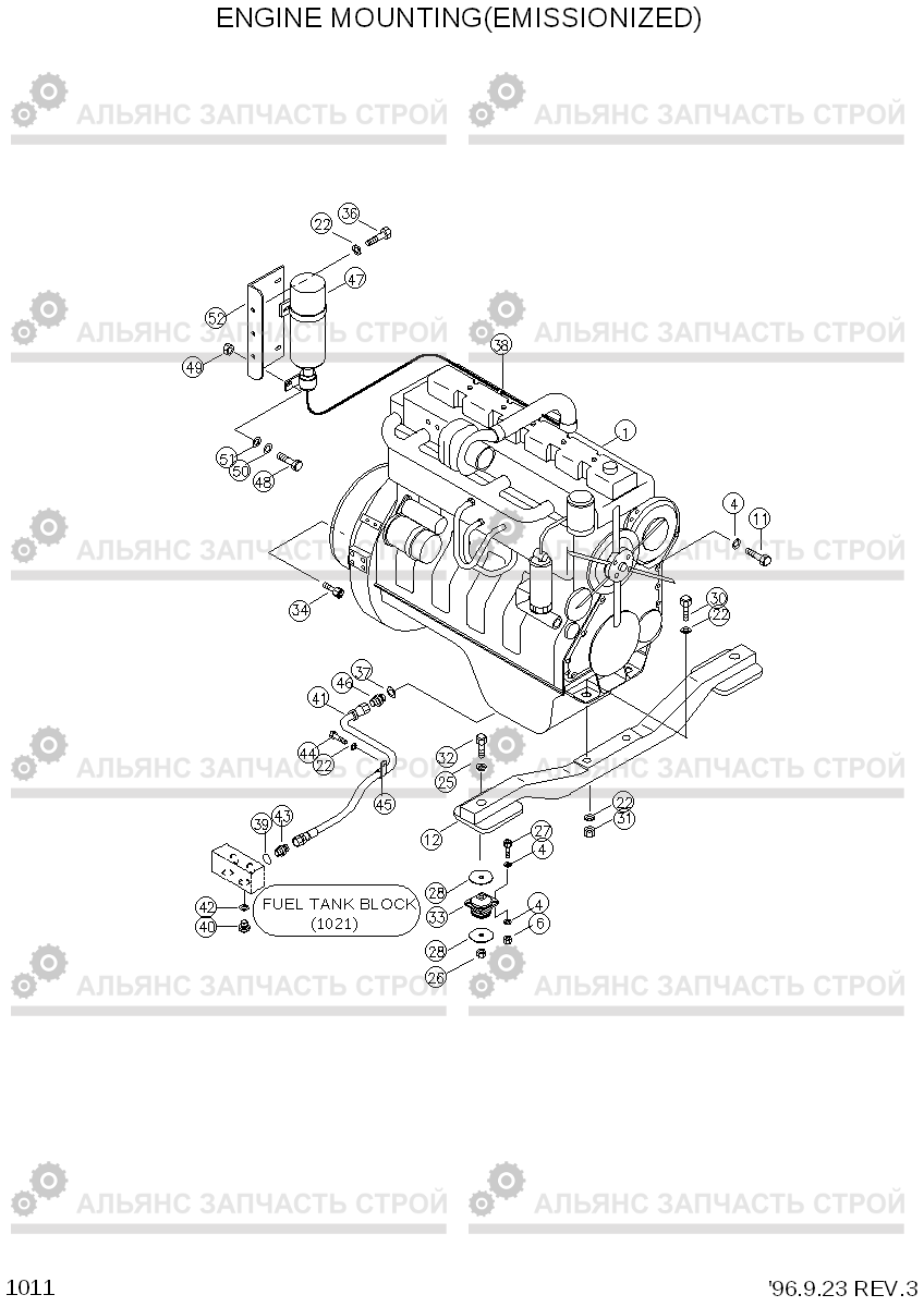 1011 ENGINE MOUNTING(LOW EMISSION) HL760(-#1000), Hyundai