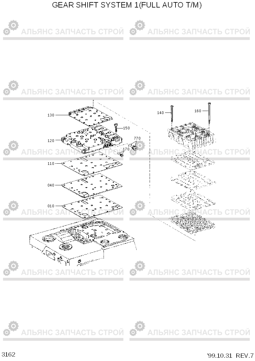 3162 GEAR SHIFT SYSTEM 1(FULL AUTO T/M) HL770(#1001-#1170), Hyundai