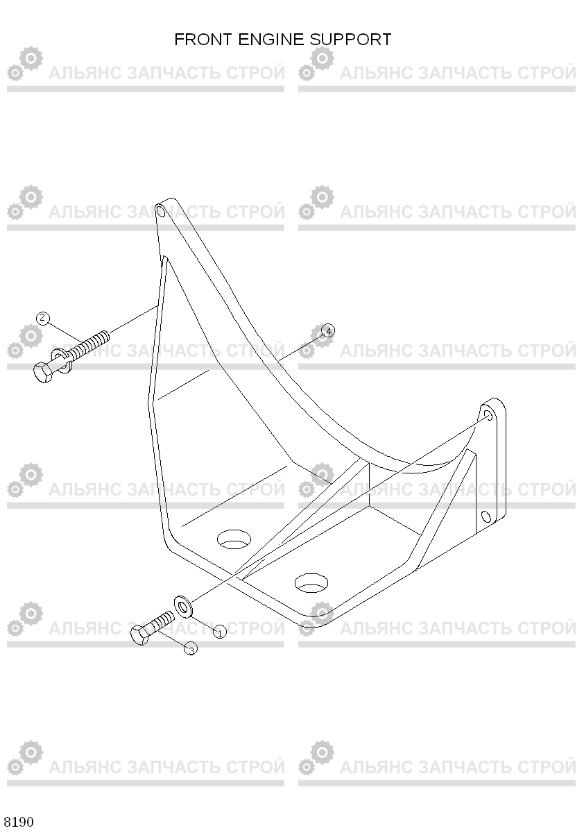 8190 FRONT ENGINE SUPPORT HL770(#1171-), Hyundai